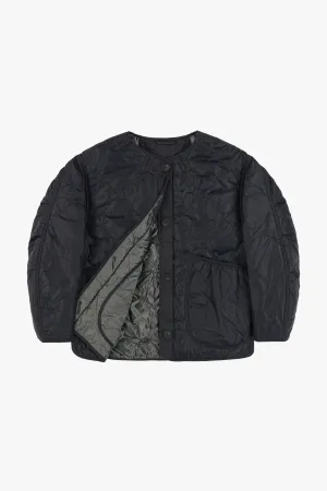 Cropped Quilt Jacket - Black / Anthracite