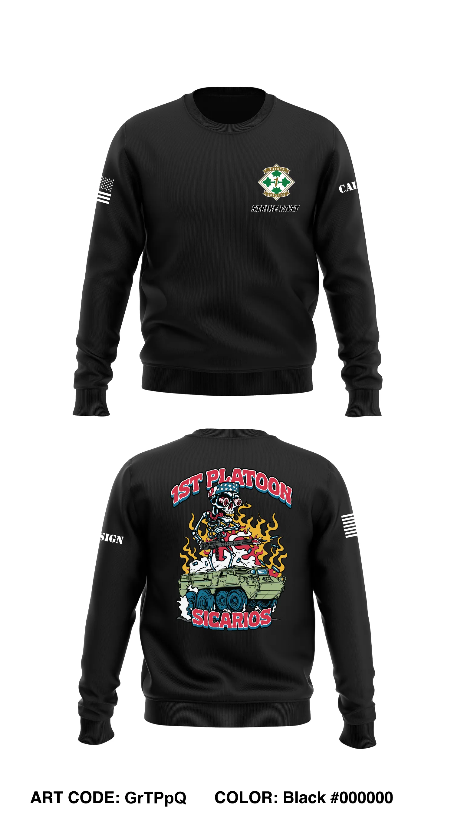 CUSTOM 1st Platoon, Brutal Company, 4-9 IN Core Men's Crewneck Performance Sweatshirt - GrTPpQ