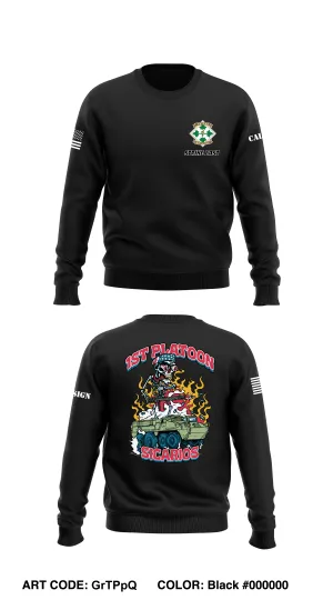 CUSTOM 1st Platoon, Brutal Company, 4-9 IN Core Men's Crewneck Performance Sweatshirt - GrTPpQ