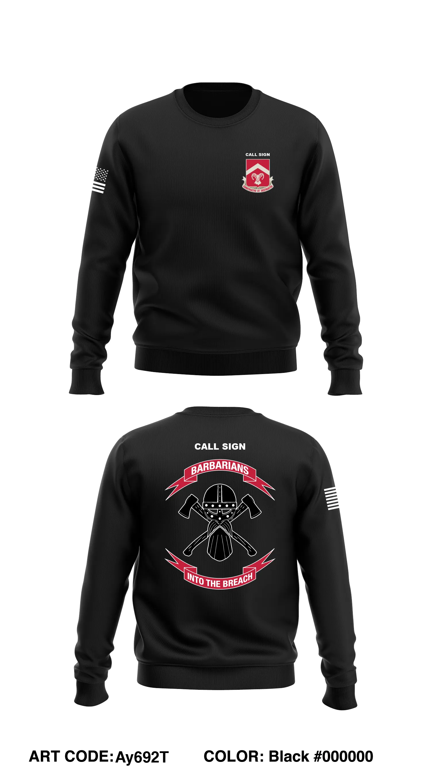 CUSTOM - B Co, 40th BEB, 2ABCT Core Men's Crewneck Performance Sweatshirt - Ay692T