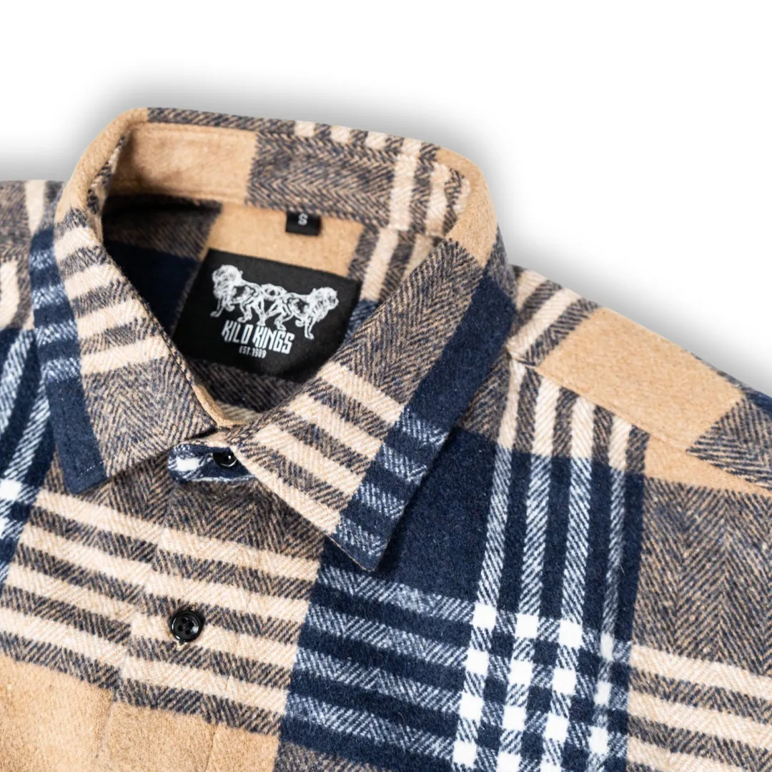 Cutoff Flannel (Tan & Navy)