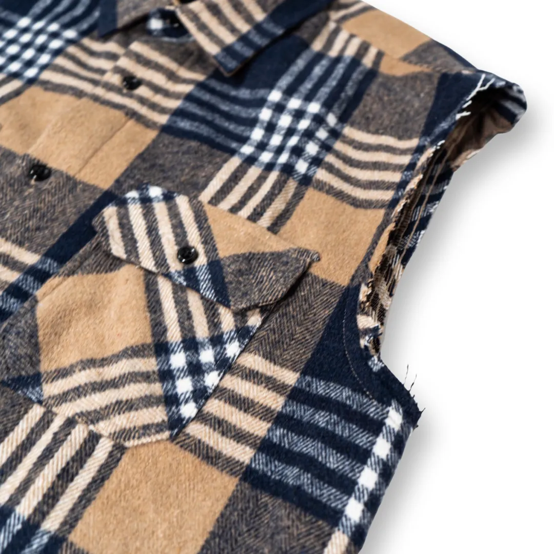 Cutoff Flannel (Tan & Navy)