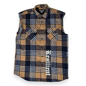 Cutoff Flannel (Tan & Navy)