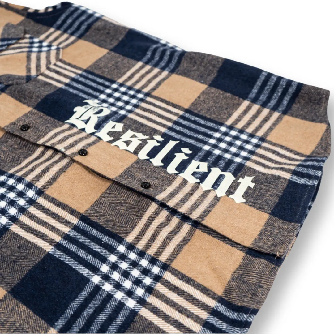 Cutoff Flannel (Tan & Navy)