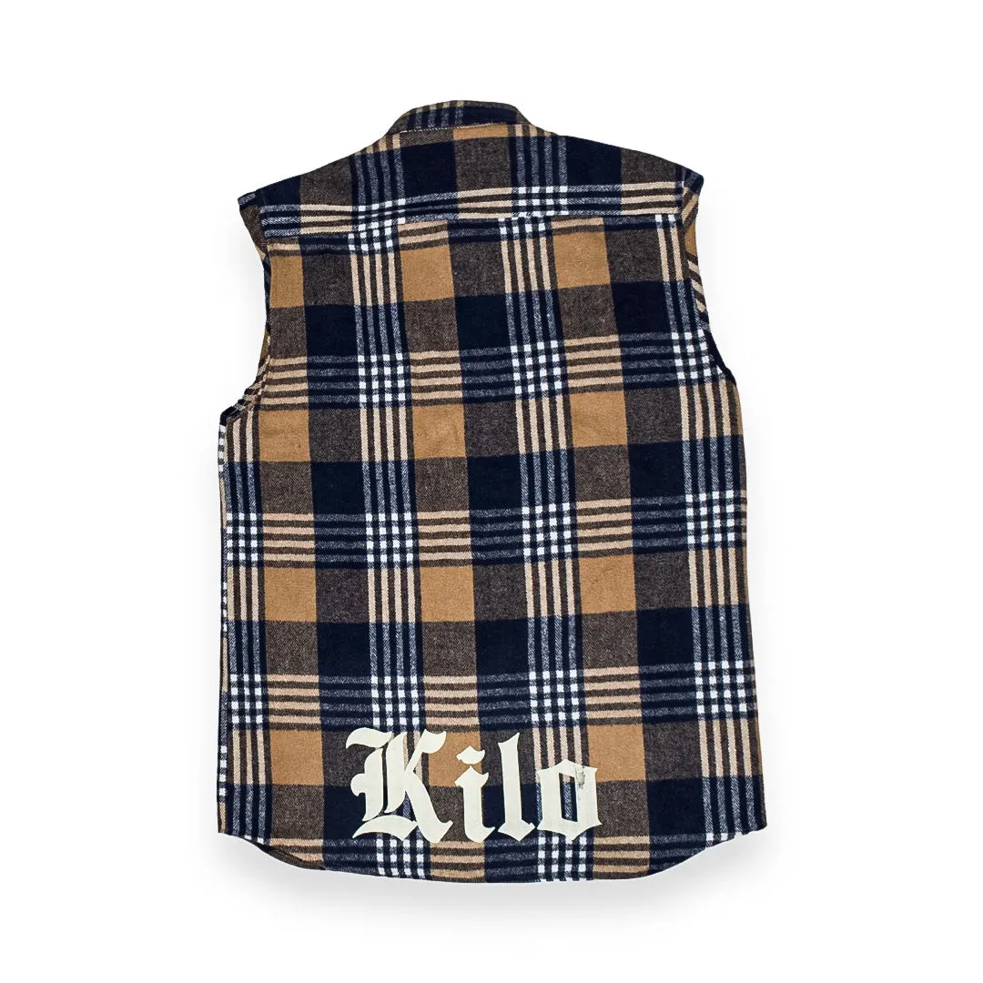 Cutoff Flannel (Tan & Navy)