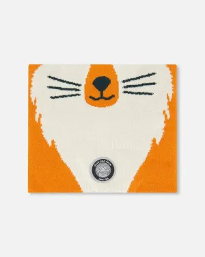 Deux par Deux - Knit Neckwarmer Orange Fox Face