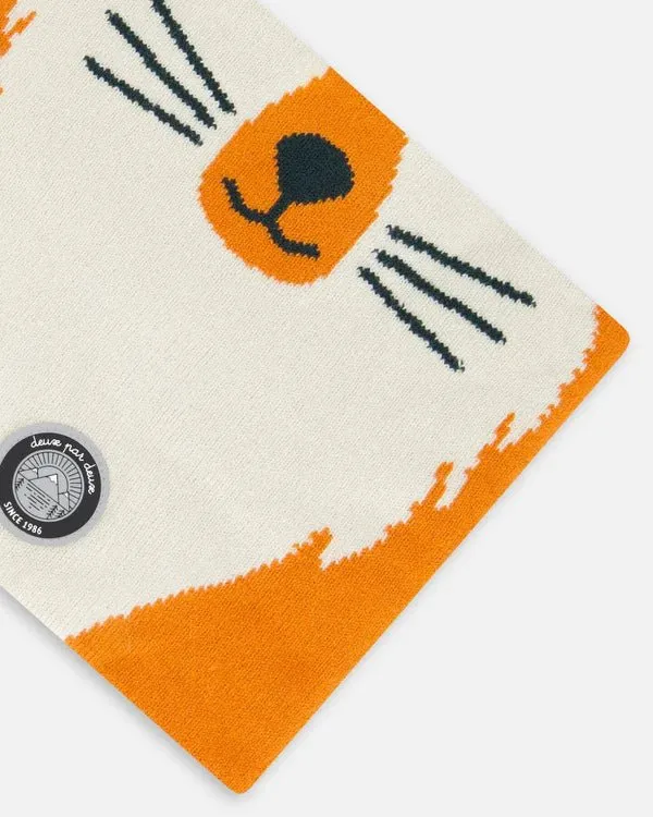 Deux par Deux - Knit Neckwarmer Orange Fox Face