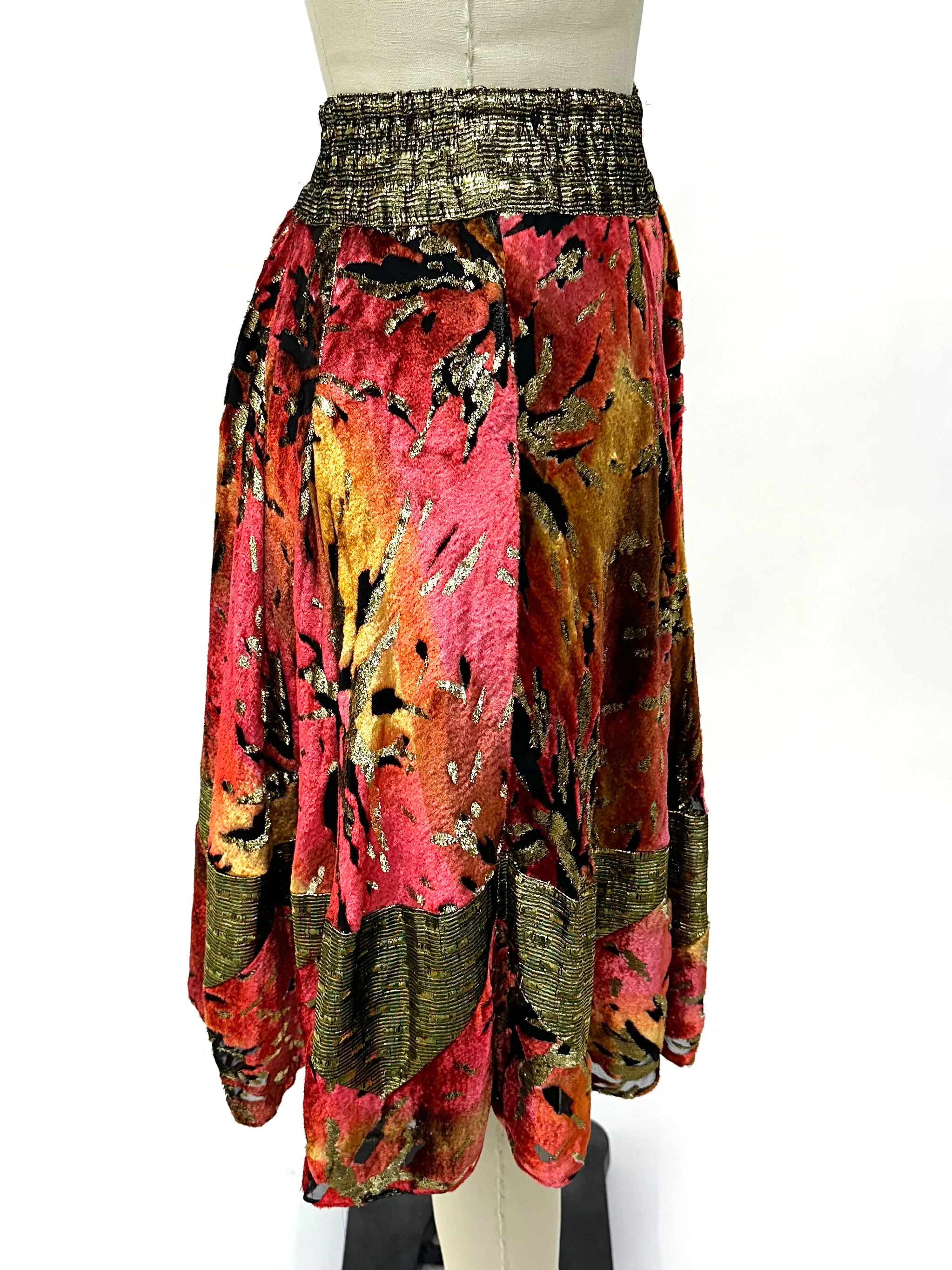 Diane Freis Silk Velvet Lurex Skirt Set