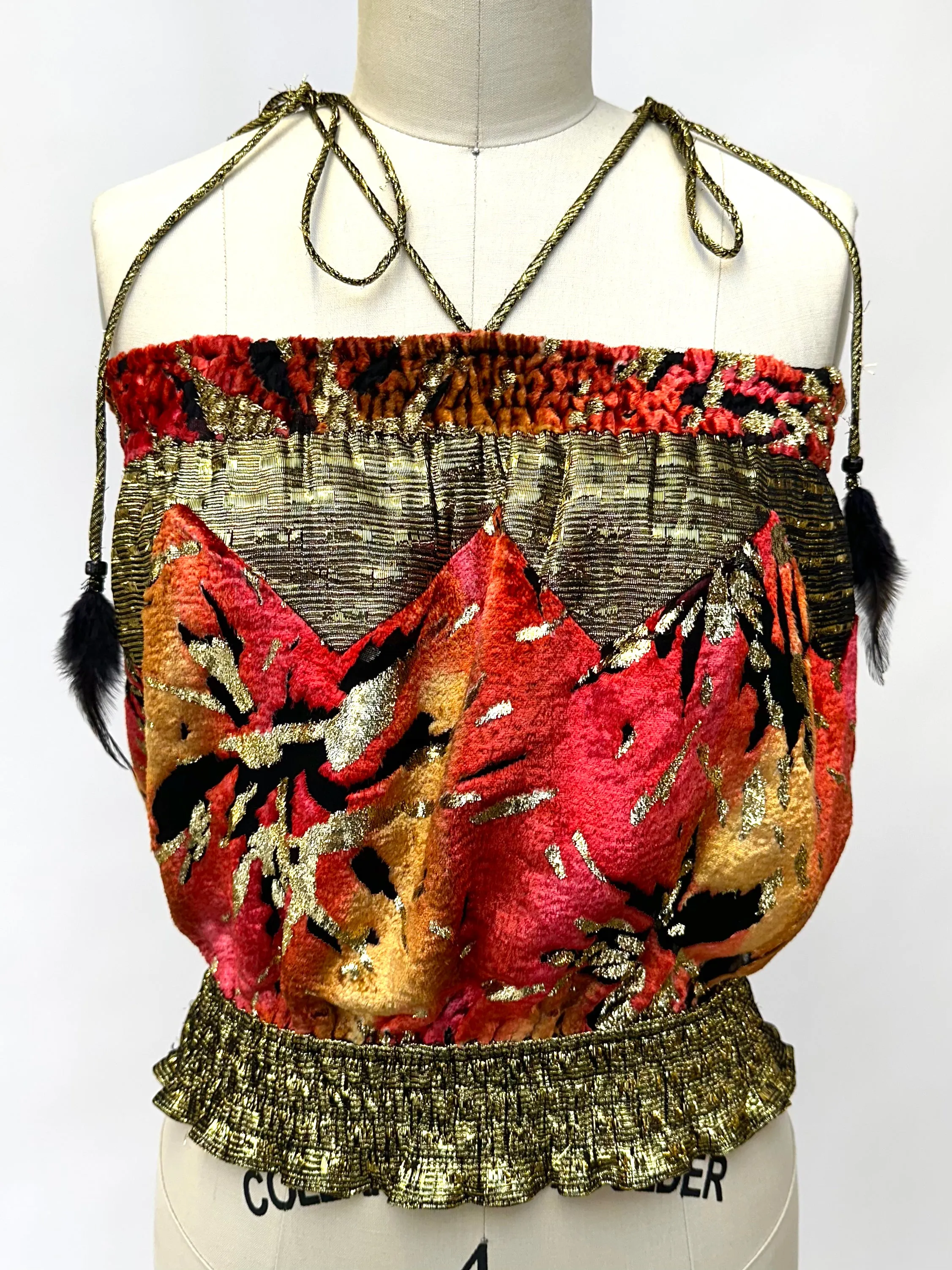 Diane Freis Silk Velvet Lurex Skirt Set