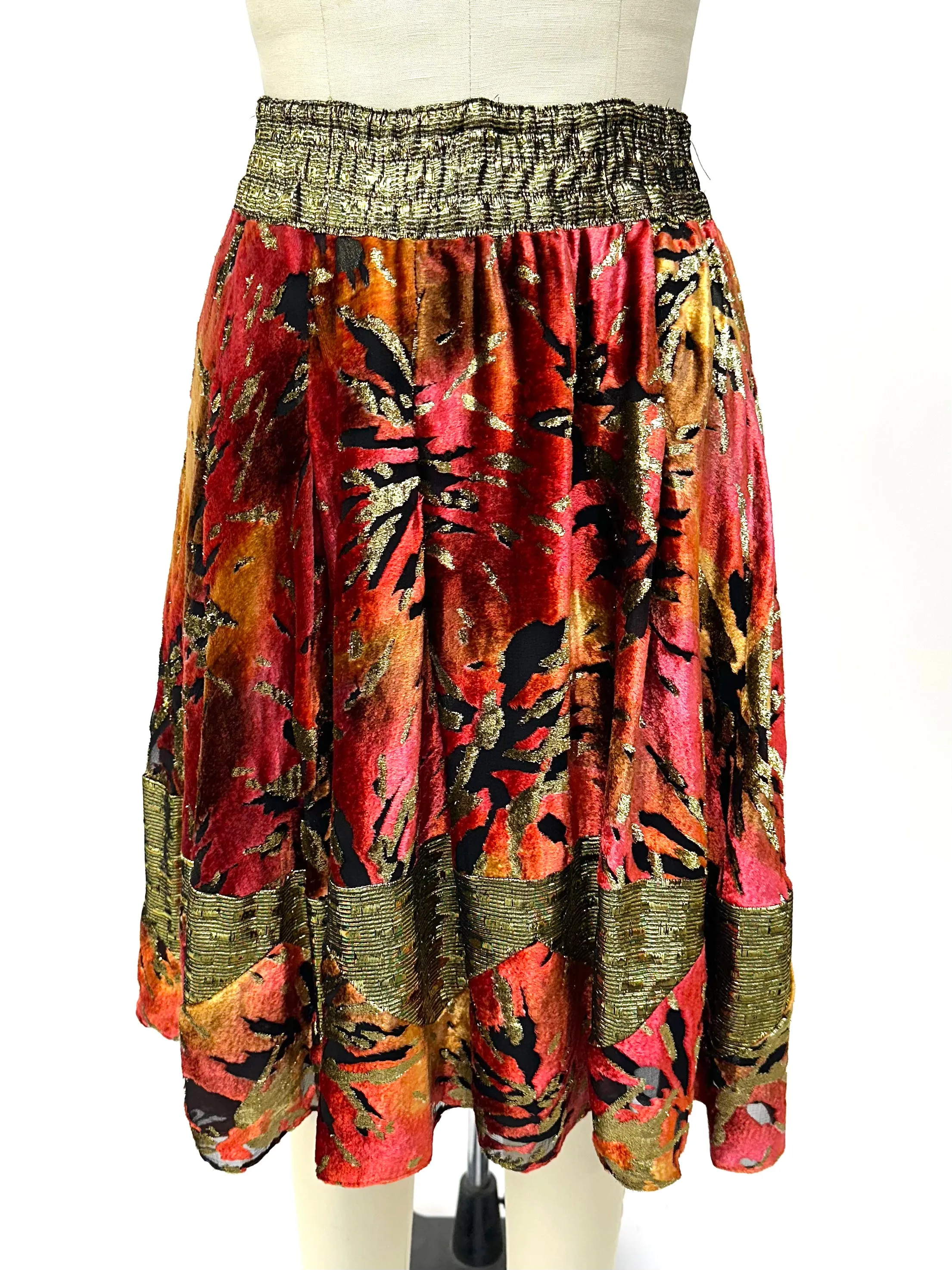 Diane Freis Silk Velvet Lurex Skirt Set