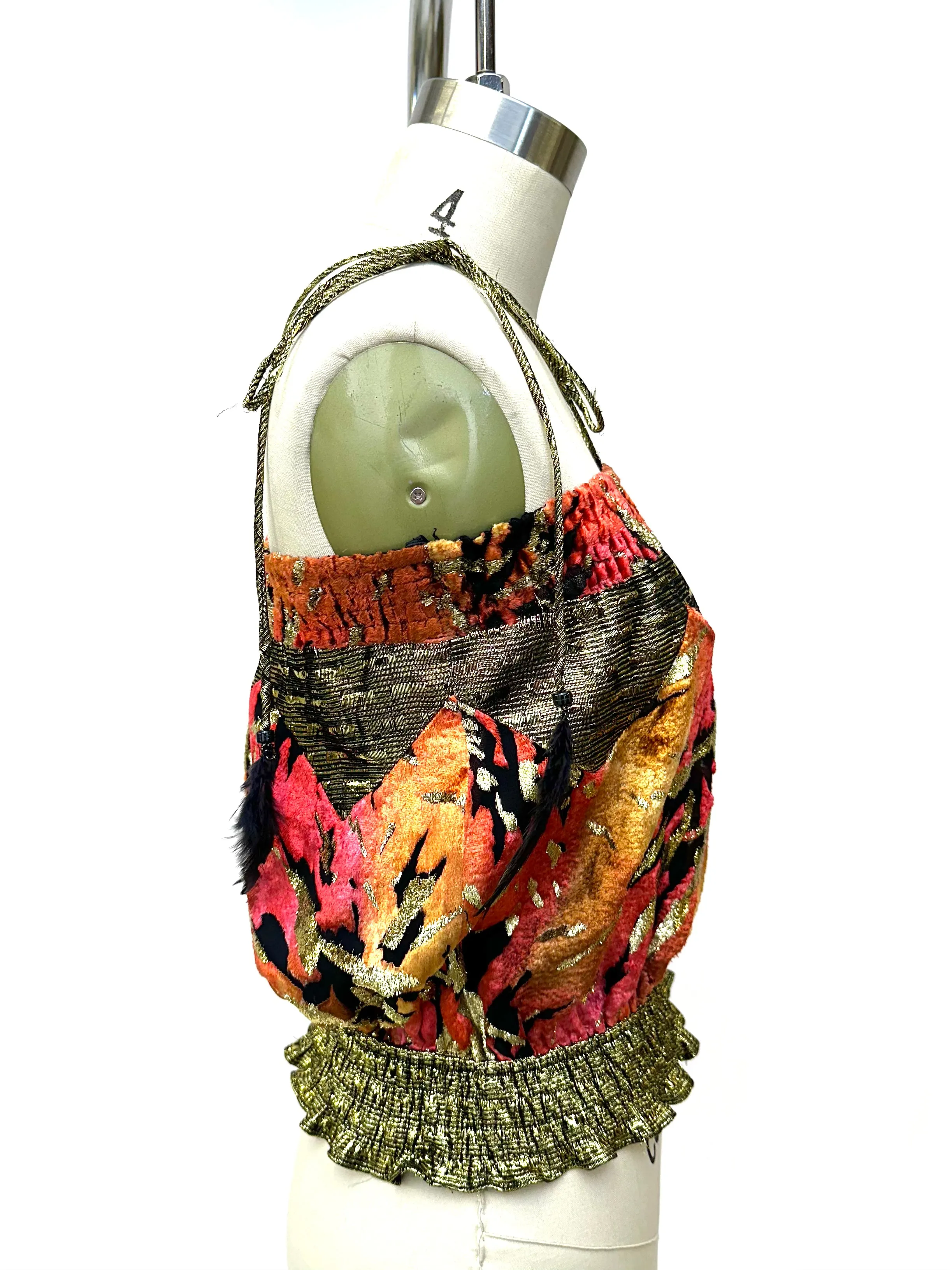 Diane Freis Silk Velvet Lurex Skirt Set