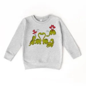 Dino Love Dinosaur Valentine Day Kids Sweatshirt