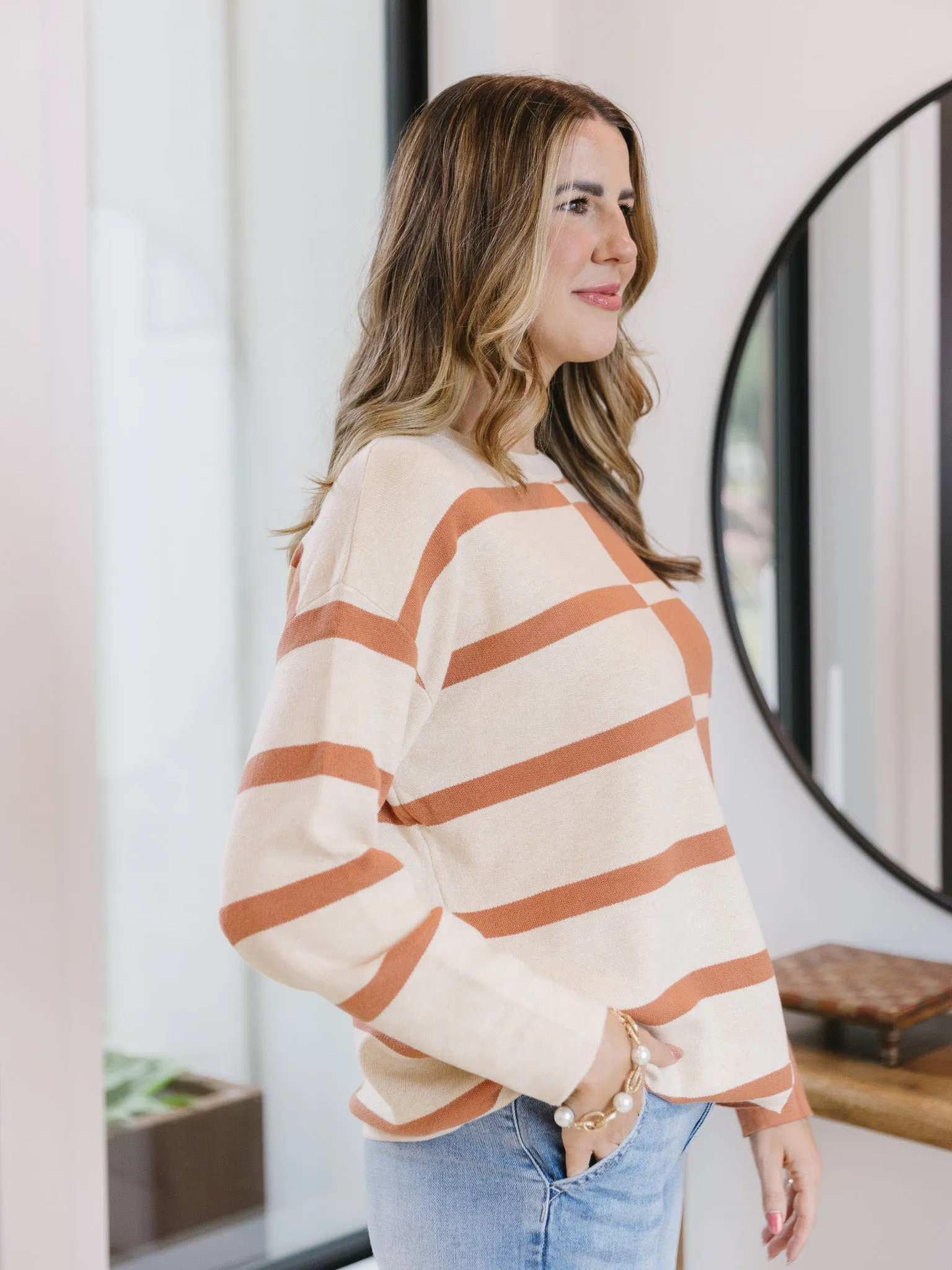 Divided Lines Split Sweater