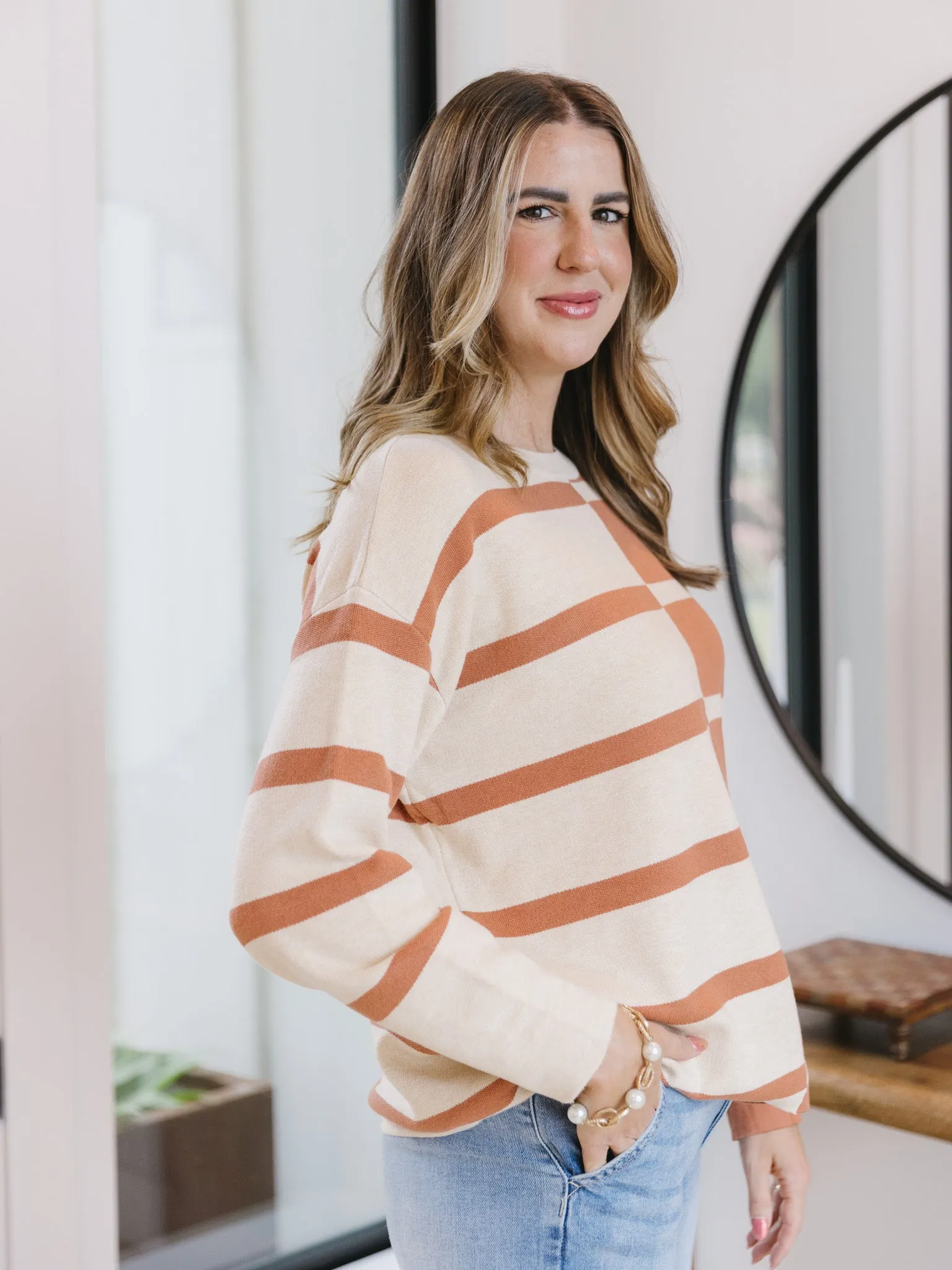 Divided Lines Split Sweater