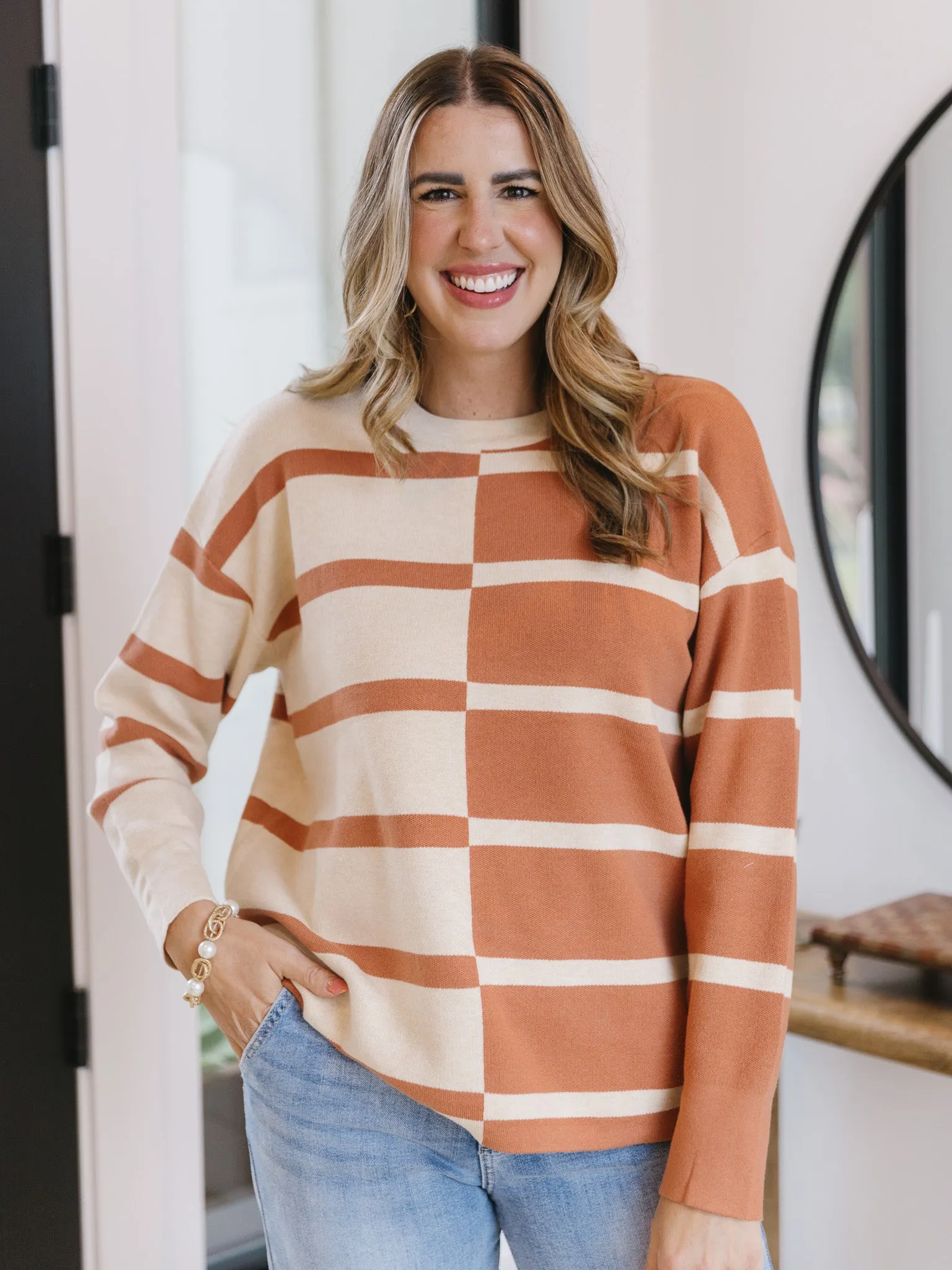 Divided Lines Split Sweater
