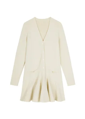 Dress / JNBY V-neck Nylon Sweater Dress