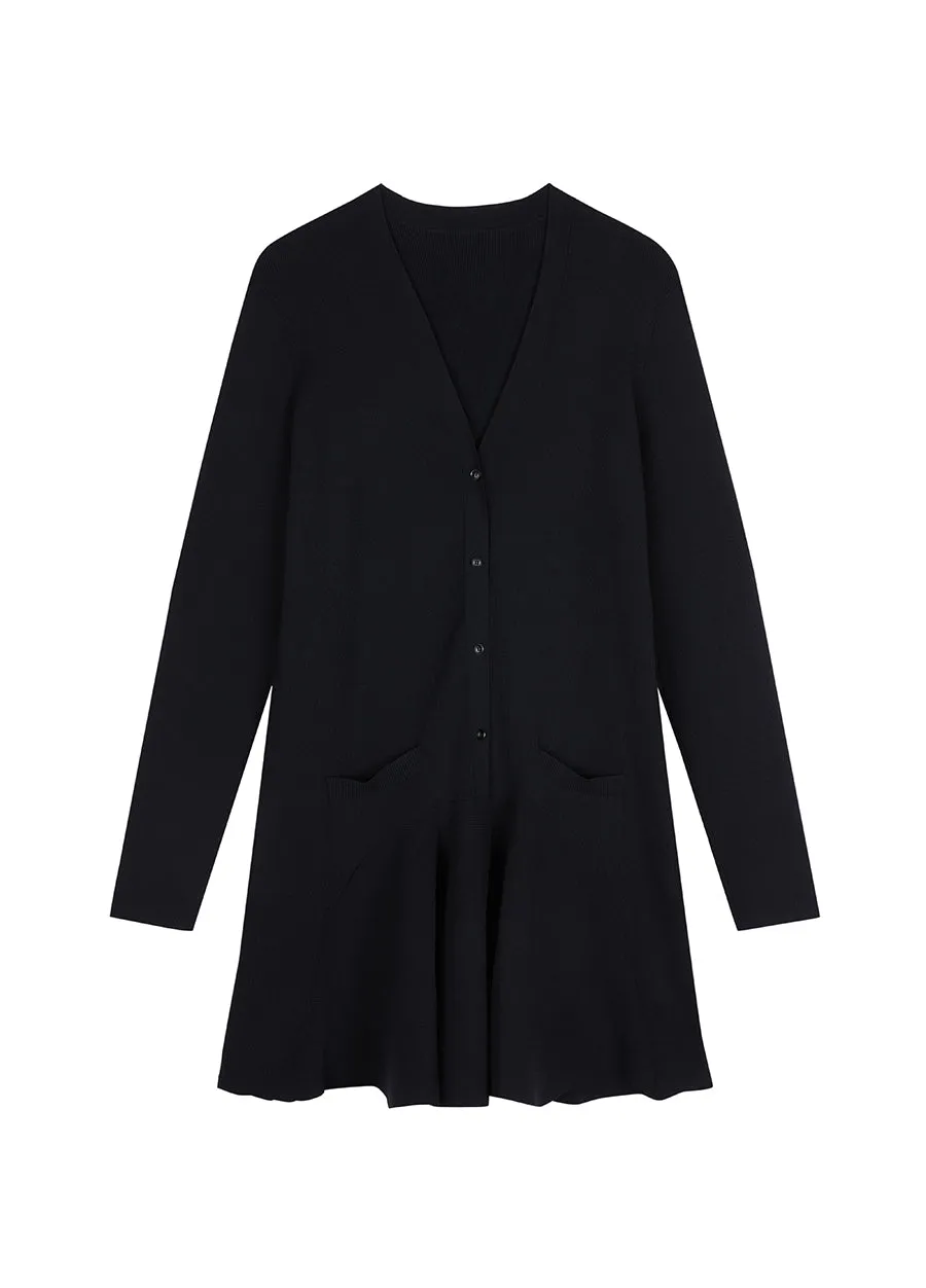 Dress / JNBY V-neck Nylon Sweater Dress