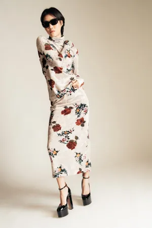 DRIES VAN NOTEN | FLORAL VELVET SKIRT