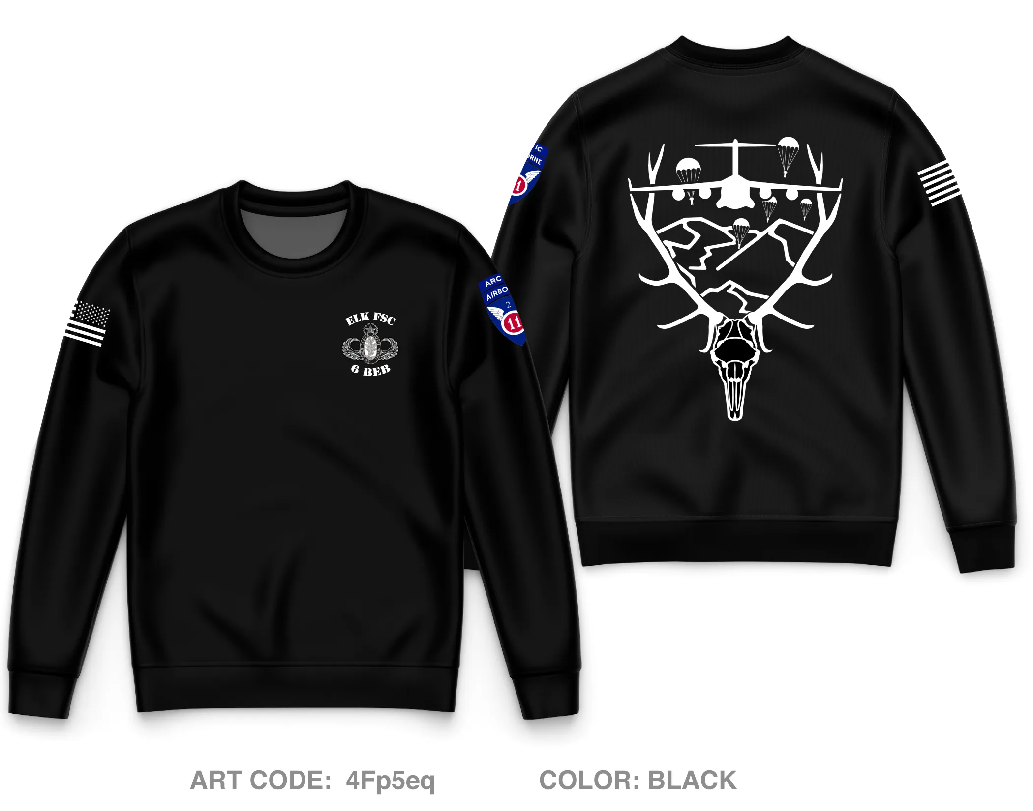 E Co, 6 BEB 2nd Brigade, 11th Airborne Division Core Men's Crewneck Performance Sweatshirt - 4Fp5eq