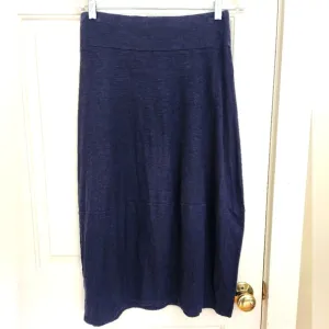 Eileen Fisher Navy Blue Women Maxi Skirt Size XS hemp&amp;organic Cotton NWT Classic