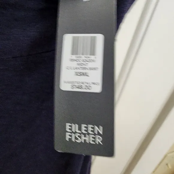 Eileen Fisher Navy Blue Women Maxi Skirt Size XS hemp&amp;organic Cotton NWT Classic