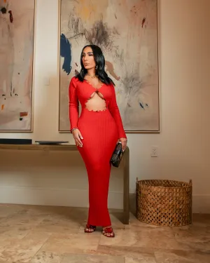 Ekko (Red Sweater Dress) ALL SALE ITEMS ARE A FINAL SALE NO EXCHANGE