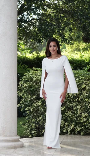Elegant Cape Maxi Dress