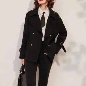 Elegant Double Breasted Women's Trench Coat