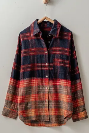 Emmalyn Half Gradient Flannel - Brick