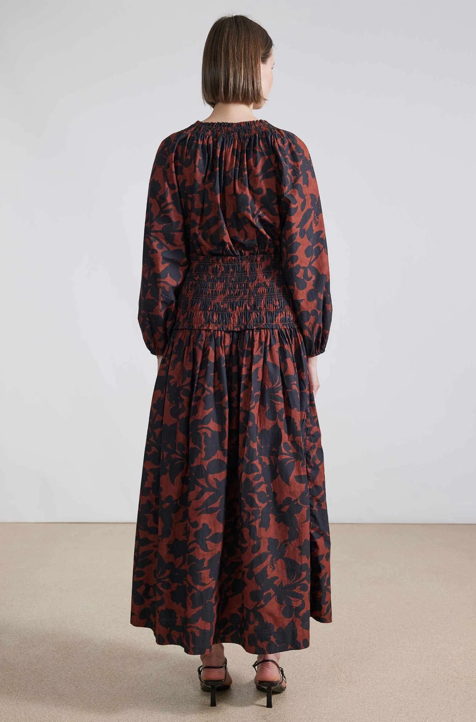 Esparta Long Sleeve Maxi Dress, Botanic