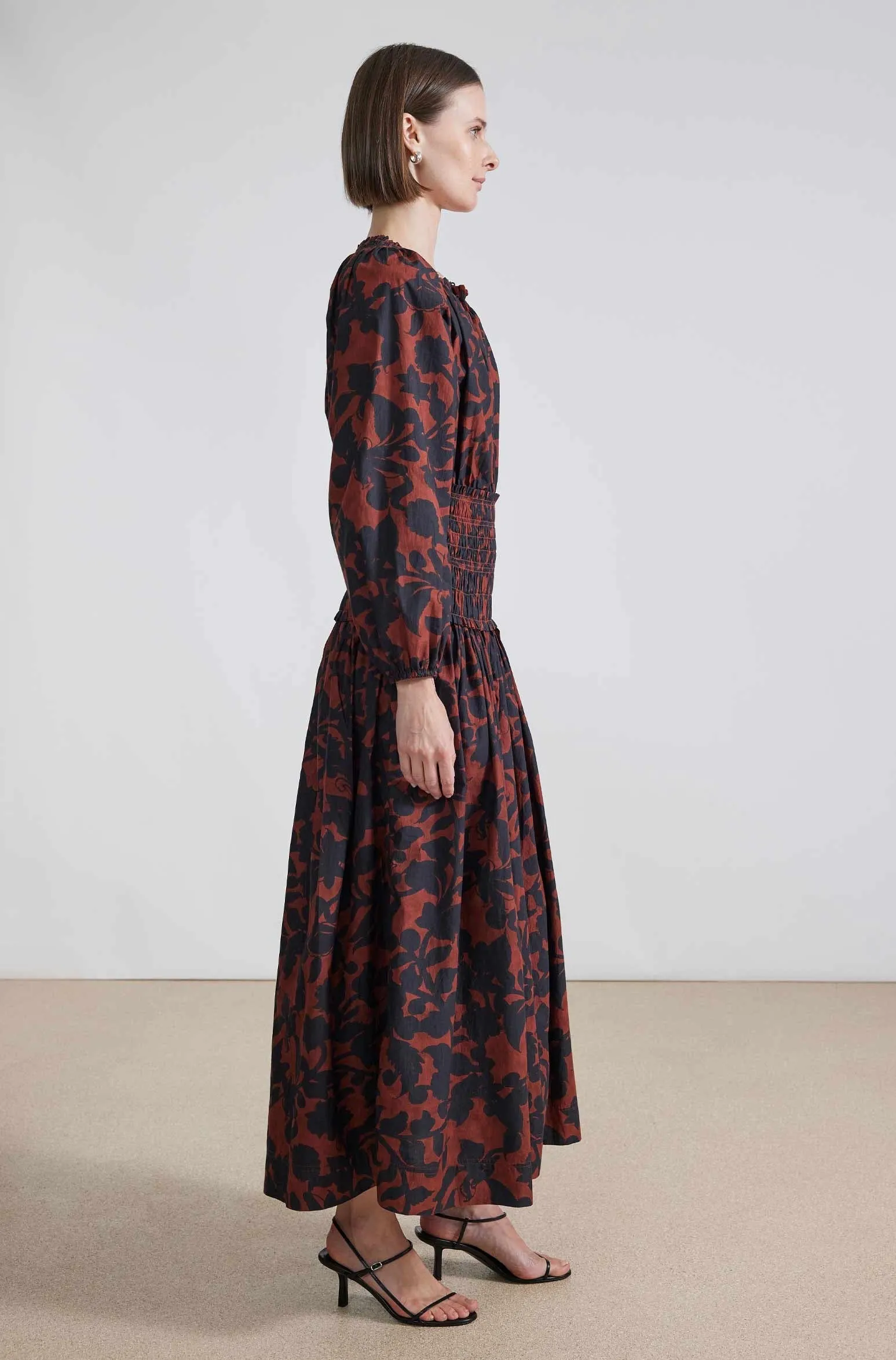 Esparta Long Sleeve Maxi Dress, Botanic