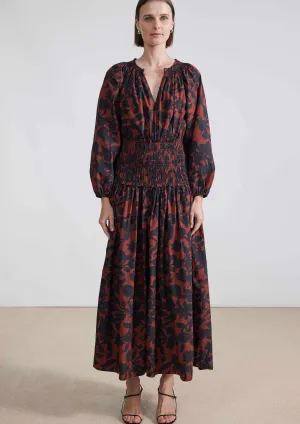 Esparta Long Sleeve Maxi Dress, Botanic