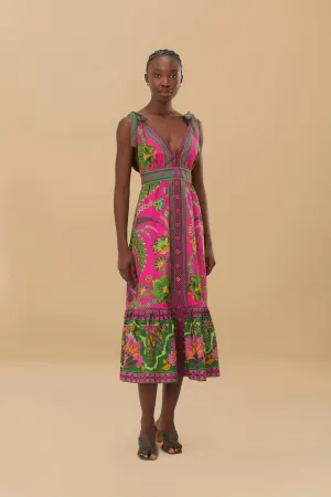 Farm Rio - Ana Tapestry Pink Midi Dress