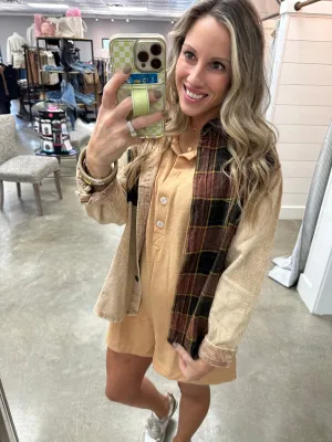 Fast Forward Plaid   Cord Top
