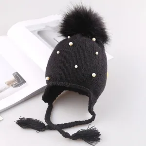 Faux pearl baby hats