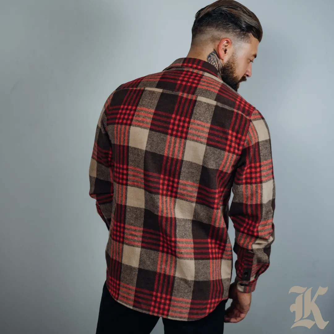 Flannel (Tan & Red)