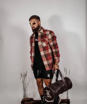 Flannel (Tan & Red)