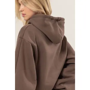 Fleece French Terry Hood HYFVE Pullover: Brown