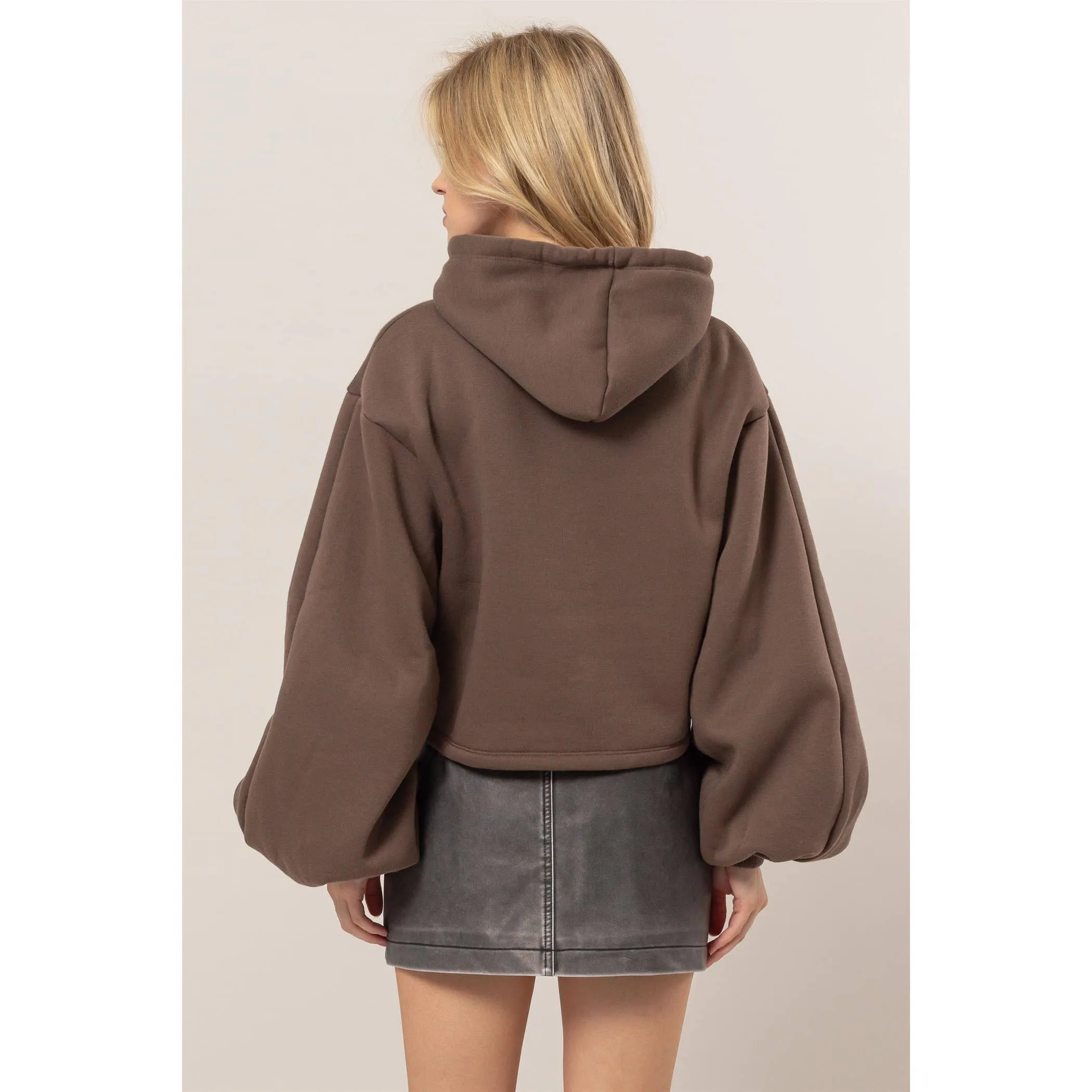 Fleece French Terry Hood HYFVE Pullover: Brown