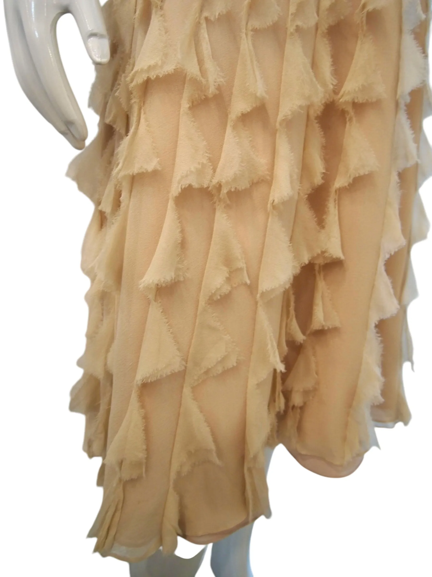 Fluttering Breeze - Vintage Cream Bustier Strapless Dress