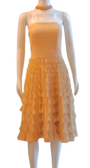 Fluttering Breeze - Vintage Cream Bustier Strapless Dress