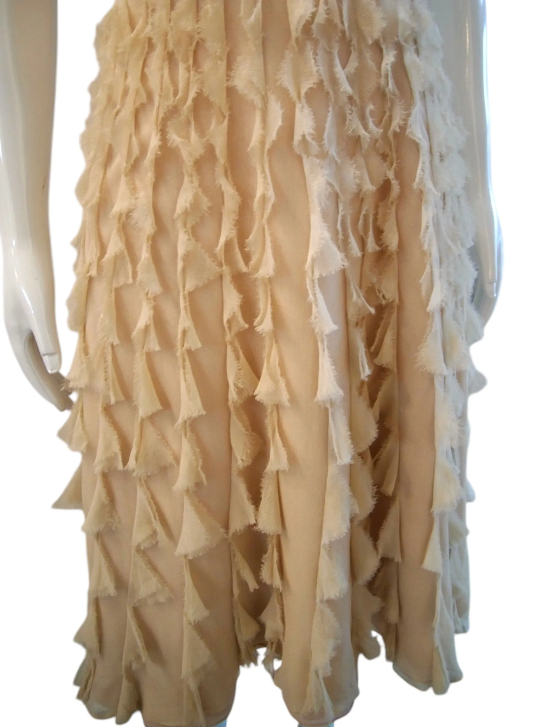 Fluttering Breeze - Vintage Cream Bustier Strapless Dress