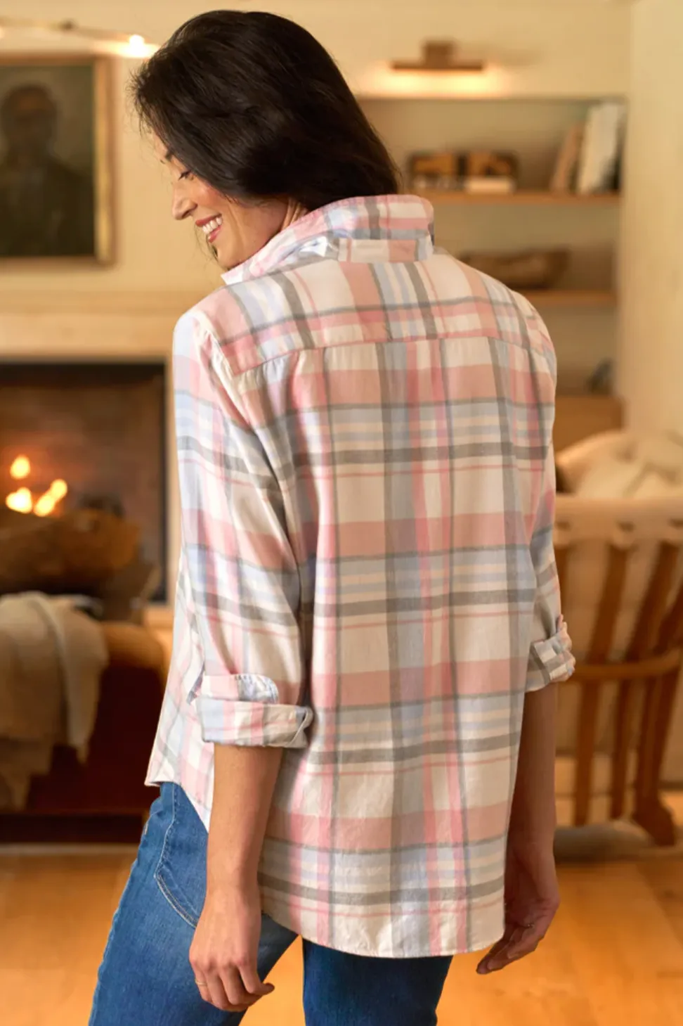 Frank & Eileen "Eileen" Button Up in Frank and Eillen Pink, Blue, Gray Plaid