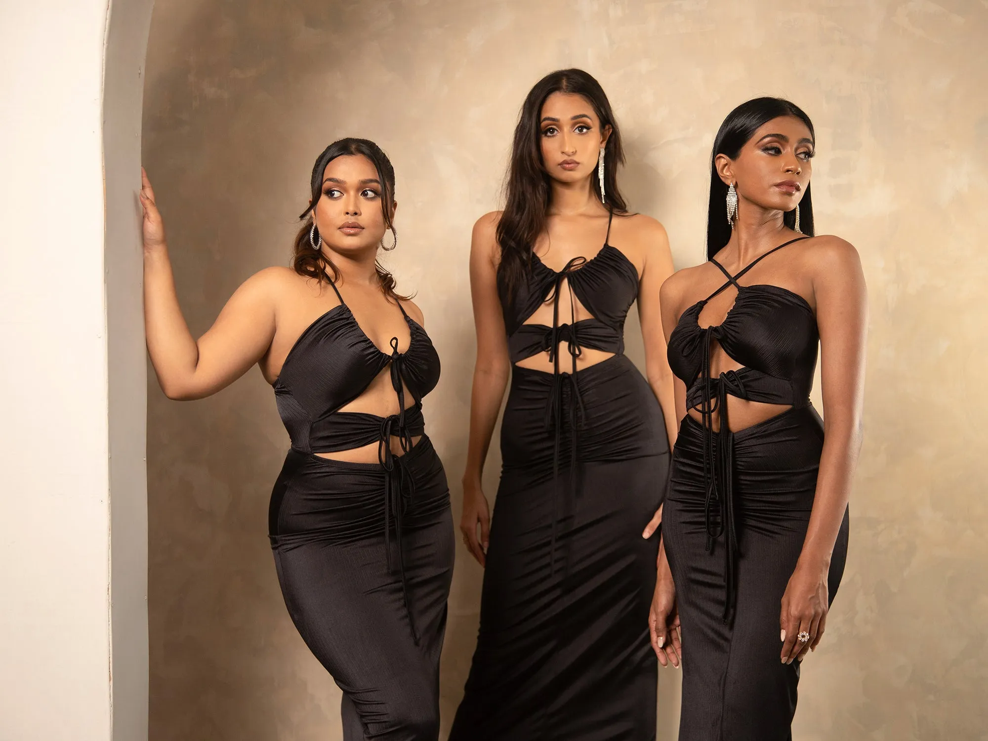 Front Ruched Maxi Dress