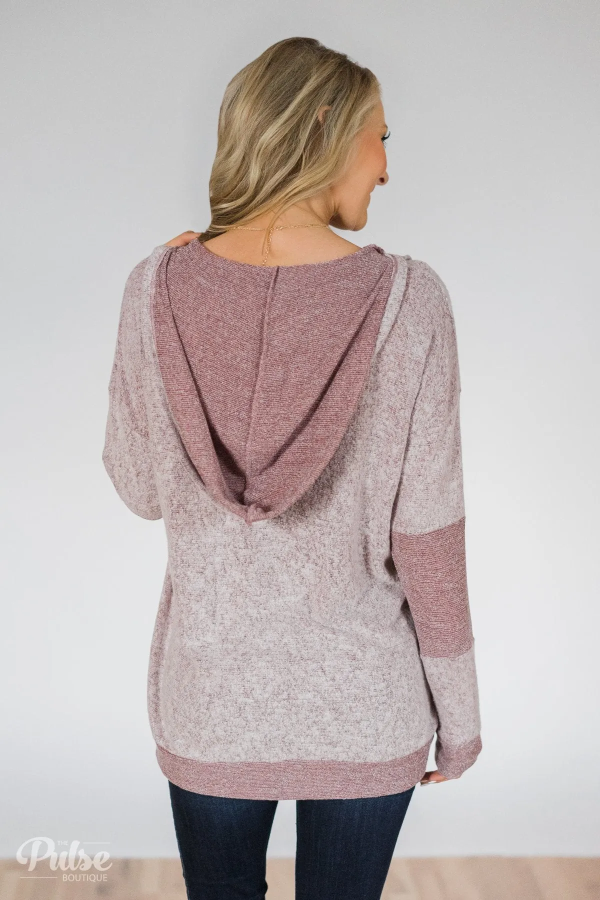 Fuzzy Favorite Hoodie- Light Burgundy