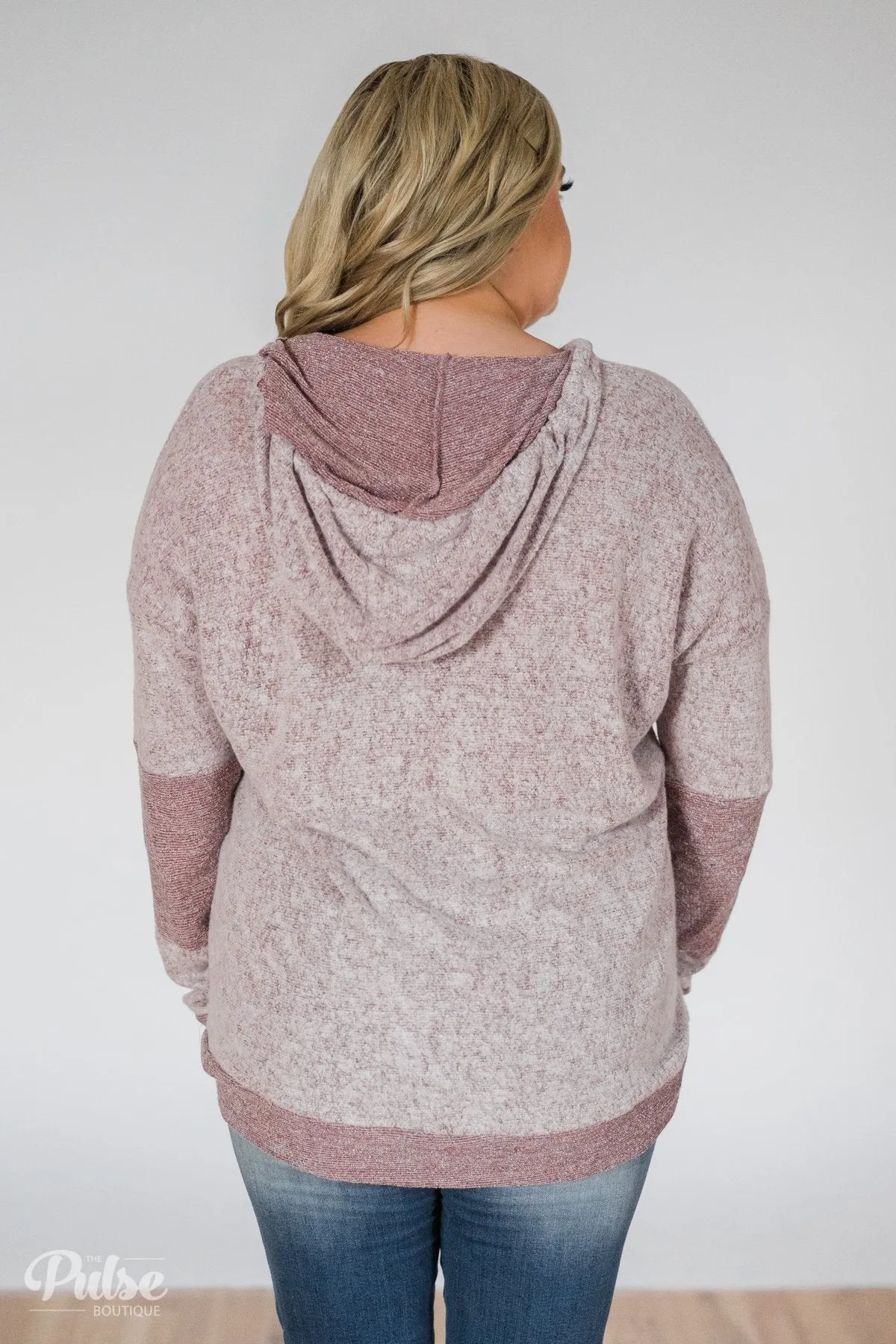 Fuzzy Favorite Hoodie- Light Burgundy