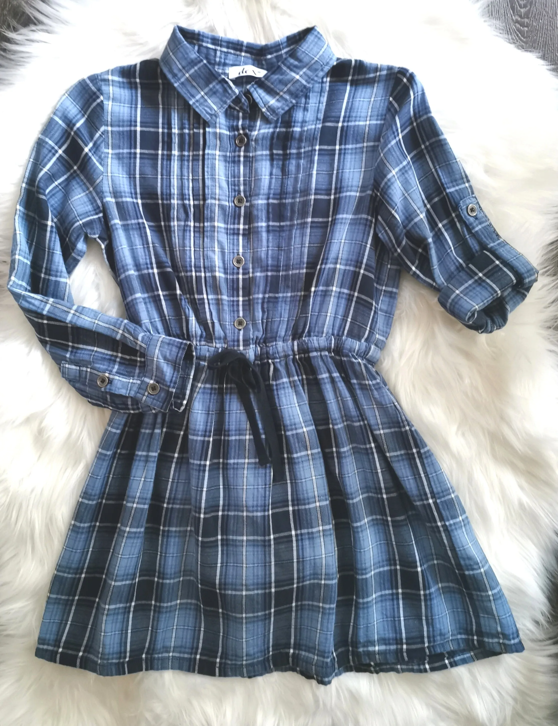GIRL SIZE 6 YEARS - DEX Kids, Flannel Dress Tunic VGUC B37