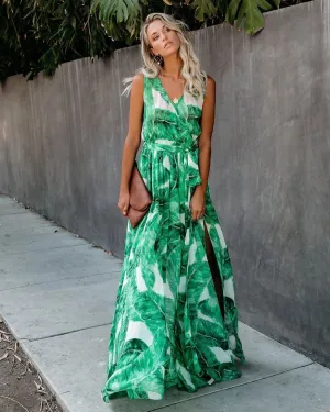 Green Sexy Women Sleeveless Long Maxi Dresses