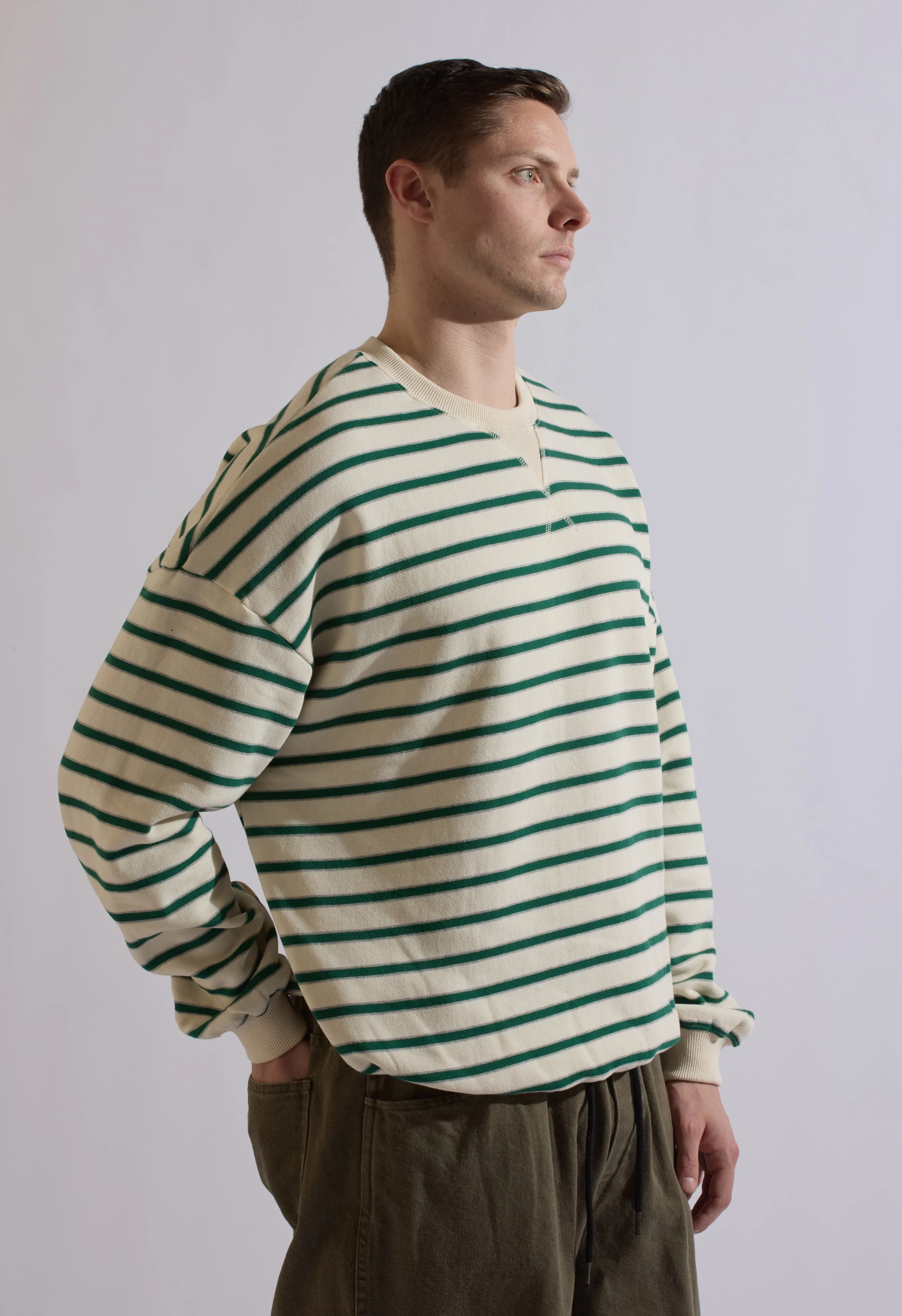 Green Stripe Sweatshirt