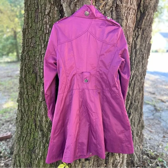 GREEN with ENVY Purple Fitted Trench Coat Women’s Size Large